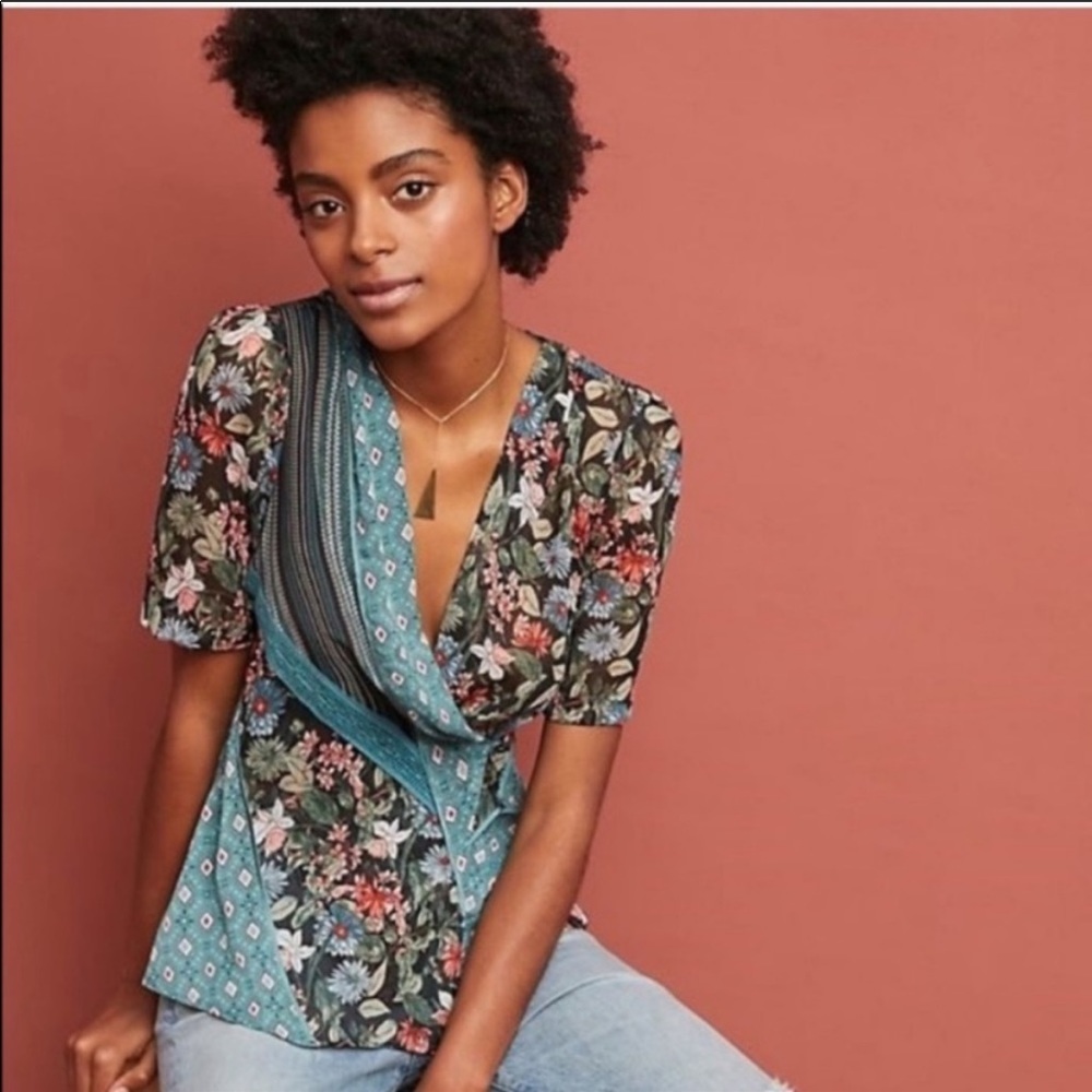 Anthro Tiny Brand Patchwork Blouse - image 2